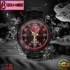 Custom Name Tampa Bay Buccaneers NFL 3D Men Black Stainless Steel Watch Gift For Fans