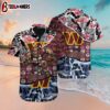 Custom Name Washington Commanders Flamingo Ocean Hawaiian Shirt