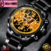 Custom Name Washington Commanders NFL 3D Men Black Stainless Steel Watch Gift For Fans