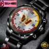 Custom Name Washington Commanders NFL Black Stainless Steel Watch Gifts For Fans