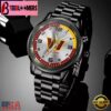 Custom Name Washington Commanders NFL Black Stainless Steel Watch Gifts For Fans