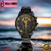 Custom Name Washington Commanders NFL Men Black Stainless Steel Watch Gift For Fans