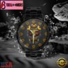 Custom Name Washington Commanders NFL Men Black Stainless Steel Watch Gift For Fans