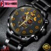 Custom Name Washington Commanders NFL Men Black Stainless Steel Watch Gift For Fans