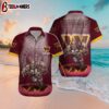 Custom Name Washington Commanders Starry Gridiron Hawaiian Shirt