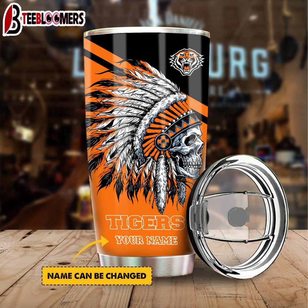 Custom Name Wests Tigers NRL Native Australian Tumbler Gift For Fans