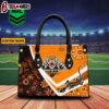 Custom Name Wests Tigers NRL Woman Leather Handbag For Fans
