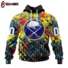 Custom Number NHL Buffalo Sabres Autism Awareness 3D Hoodie Shirt
