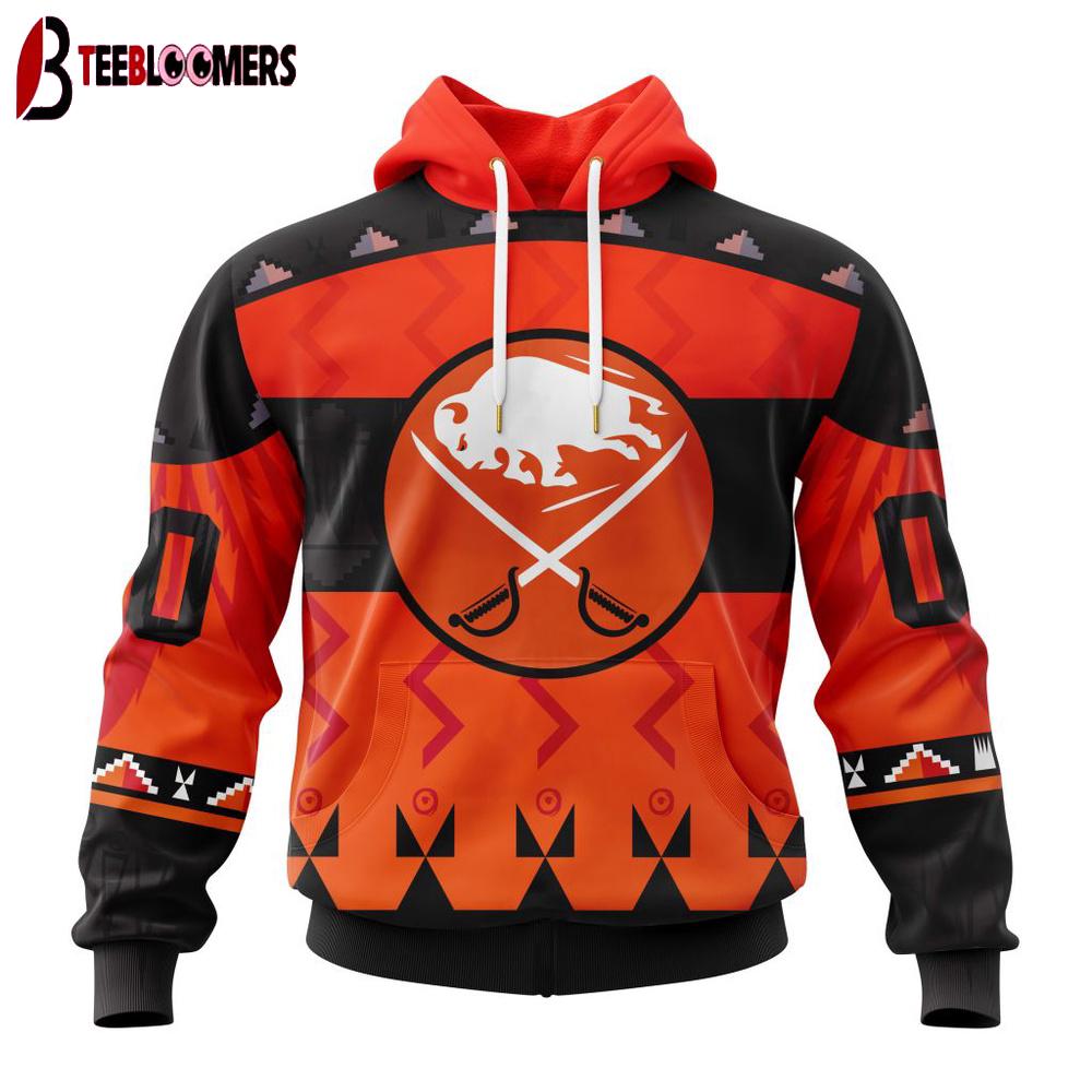 Custom Number NHL Buffalo Sabres Special Orange National Day 3D Hoodie Shirt