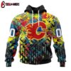 Custom Number NHL Calgary Flames Autism Awareness 3D Hoodie Shirt