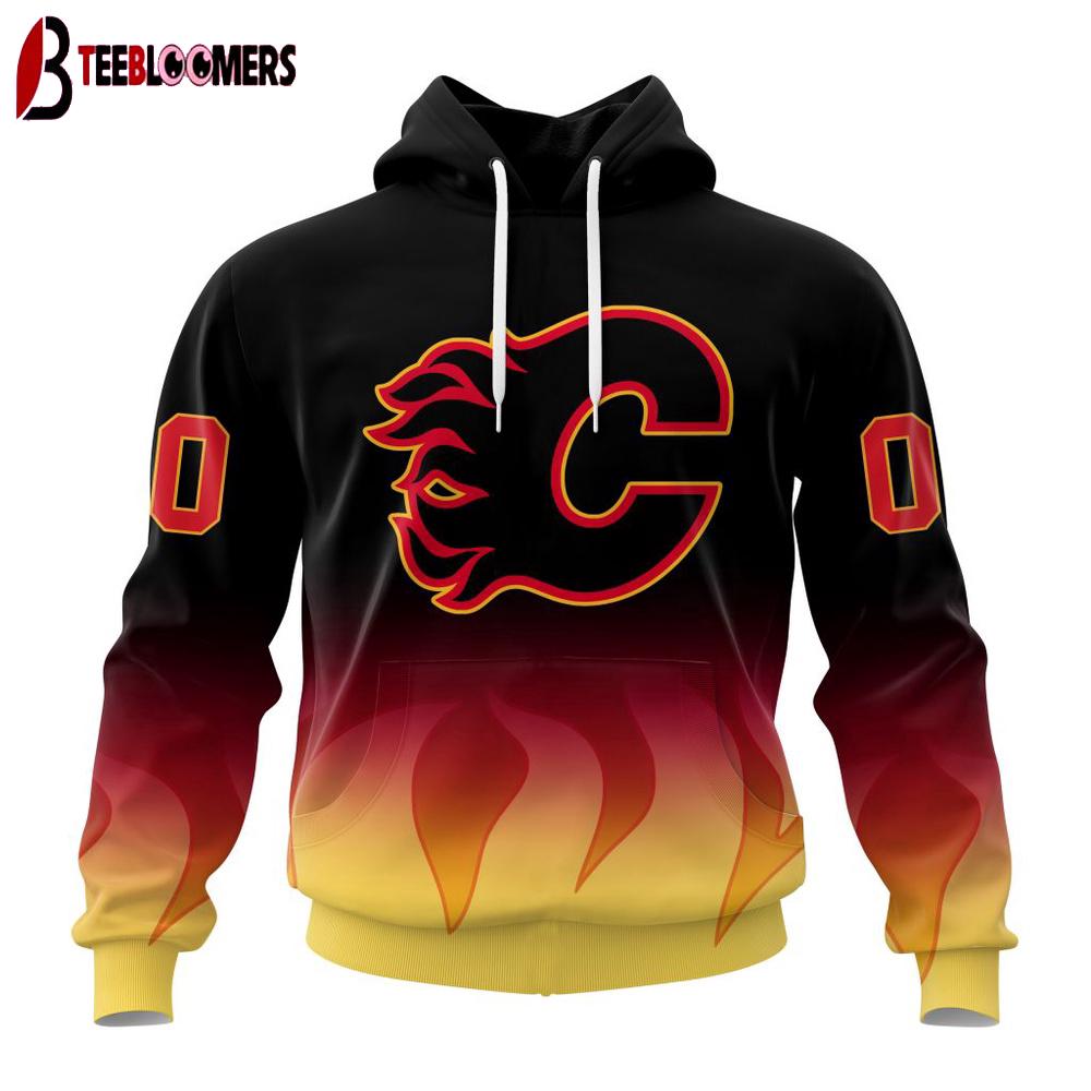 Custom Number NHL Calgary Flames Special Bold 3D Hoodie Shirt