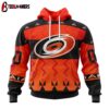 Custom Number NHL Carolina Hurricanes Special Orange National Day 3D Hoodie Shirt