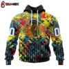 Custom Number NHL Chicago Blackhawks Autism Awareness 3D Hoodie Shirt