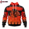 Custom Number NHL Chicago Blackhawks Special Orange National Day 3D Hoodie Shirt
