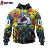 Custom Number NHL Colorado Avalanche Autism Awareness 3D Hoodie Shirt