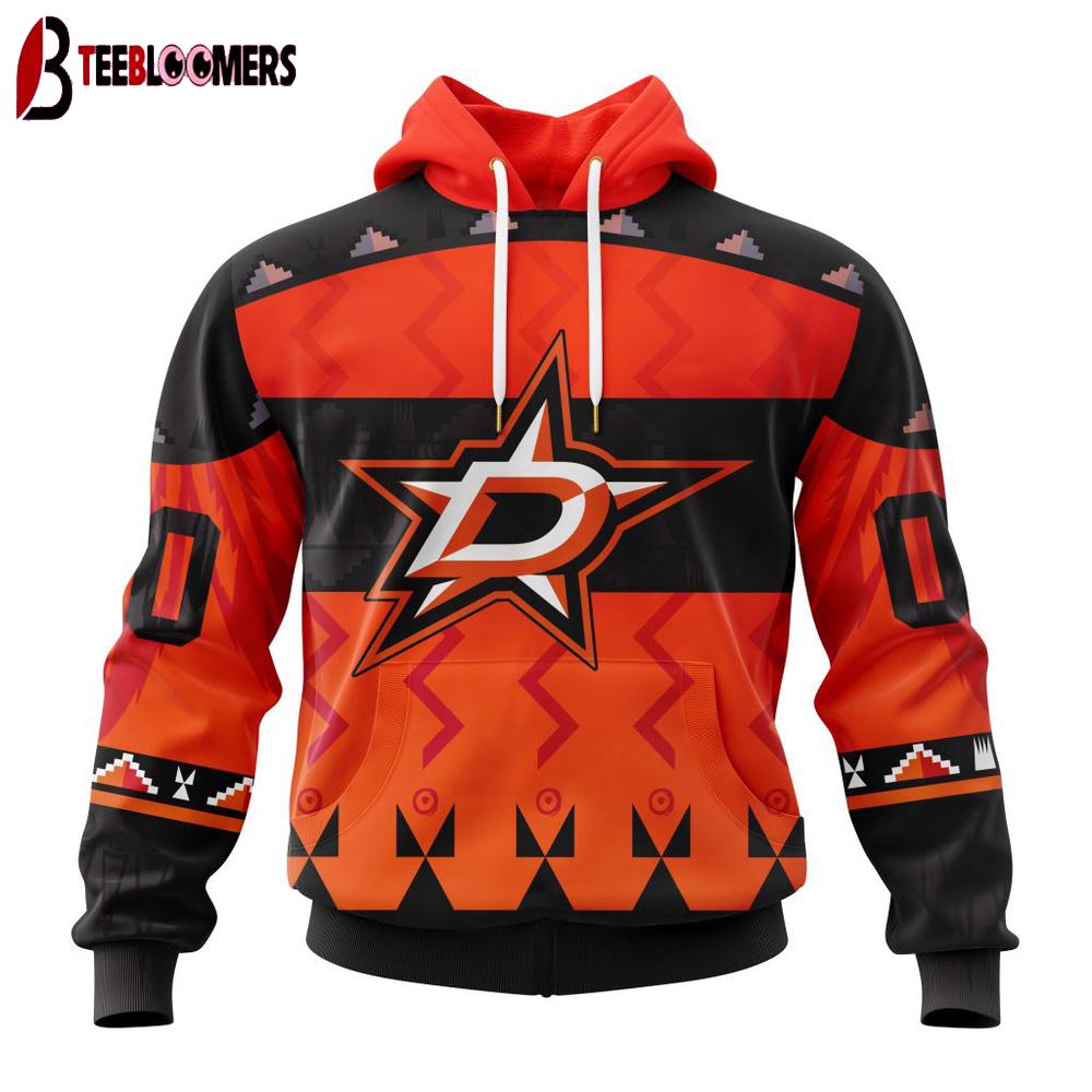 Custom Number NHL Dallas Stars Special Orange National Day 3D Hoodie Shirt