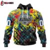 Custom Number NHL Los Angeles Kings Autism Awareness 3D Hoodie Shirt
