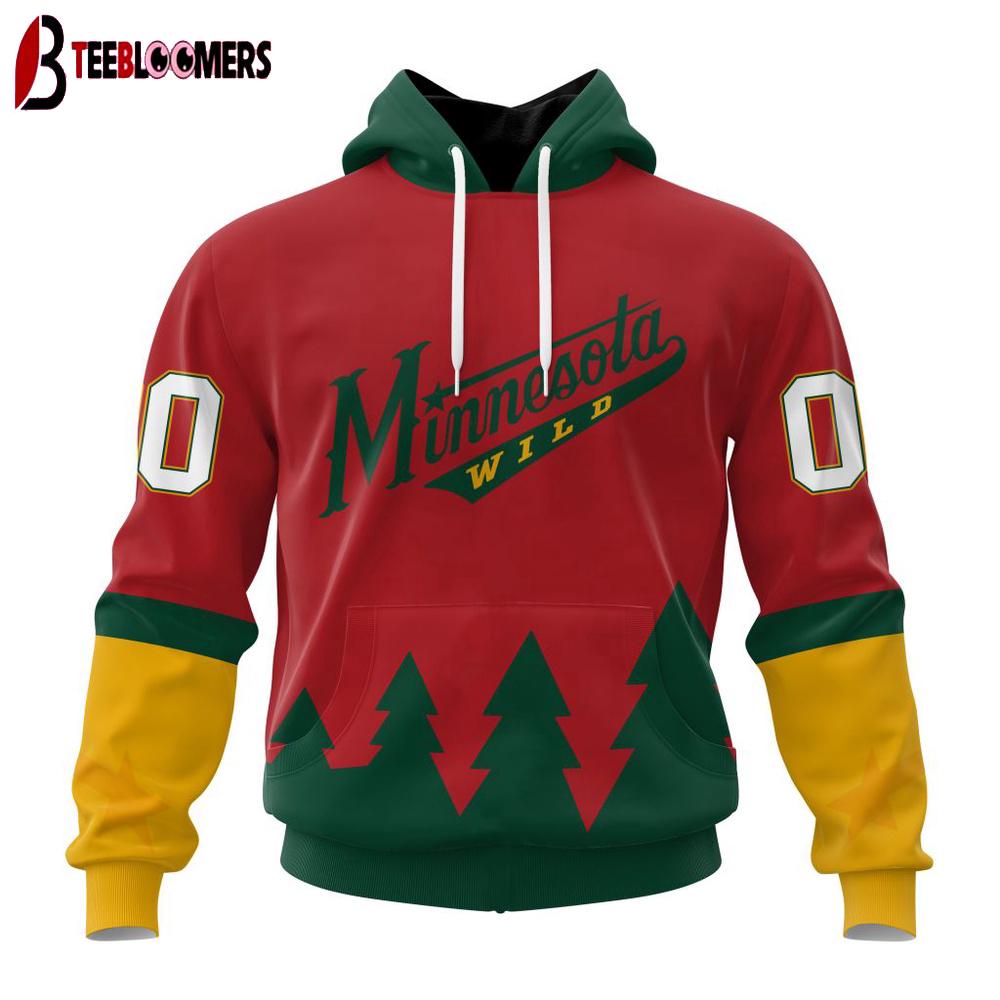 Custom Number NHL Minnesota Wild Special Bold 3D Hoodie Shirt