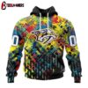 Custom Number NHL Nashville Predators Autism Awareness 3D Hoodie Shirt