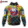 Custom Number NHL New York Islanders Autism Awareness 3D Hoodie Shirt