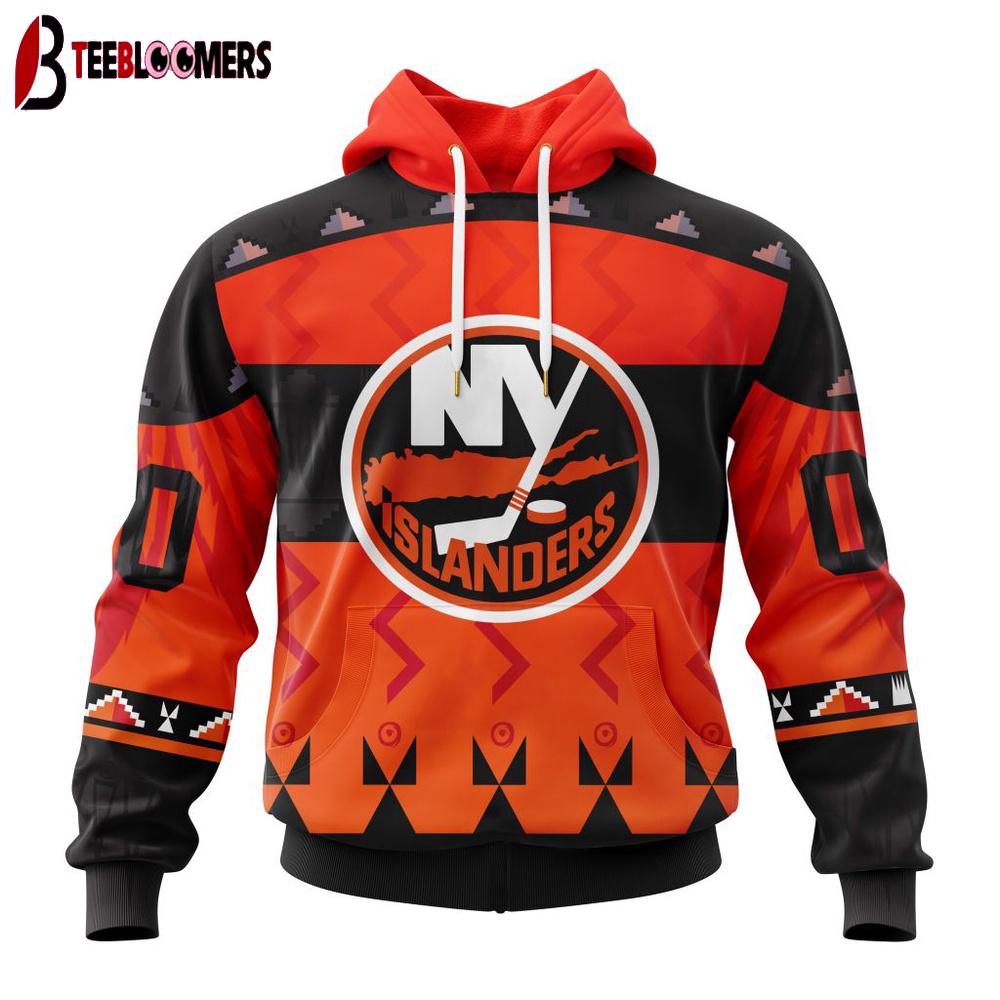 Custom Number NHL New York Islanders Special Orange National Day 3D Hoodie Shirt