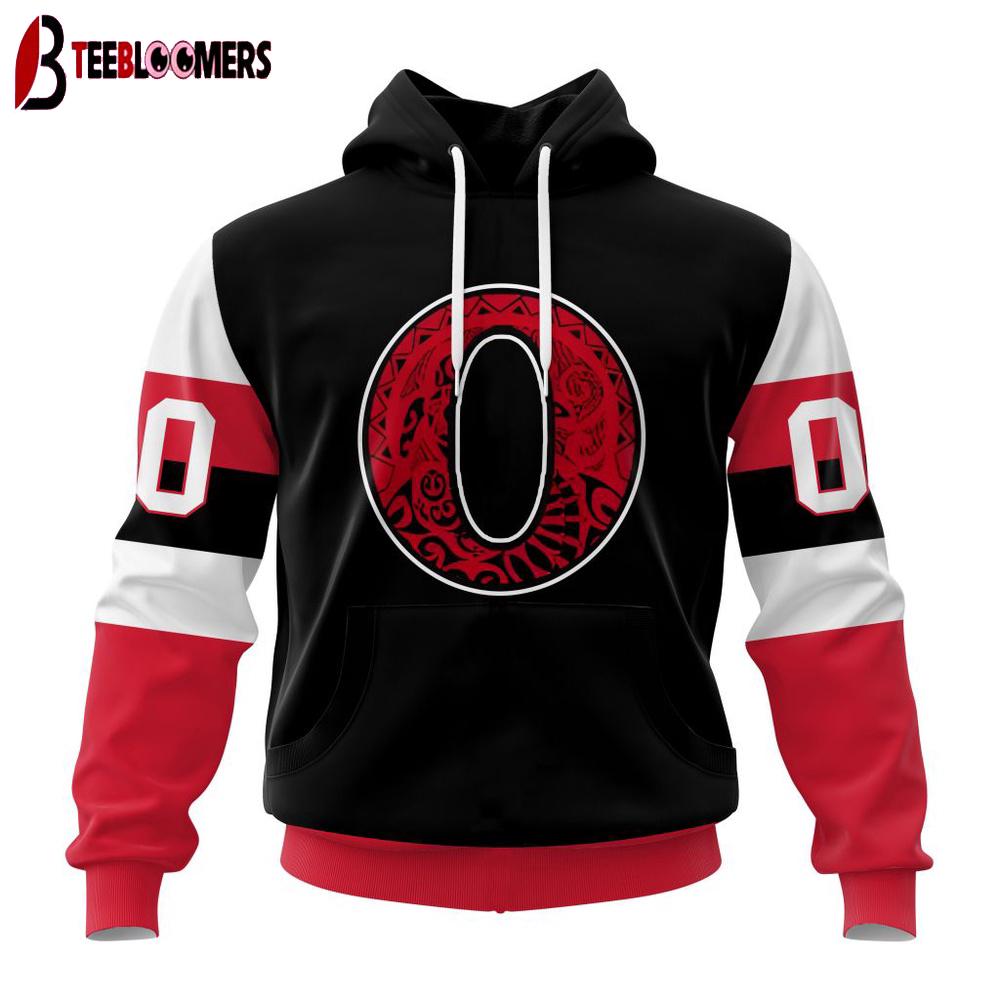 Custom Number NHL Ottawa Senators Special Bold 3D Hoodie Shirt