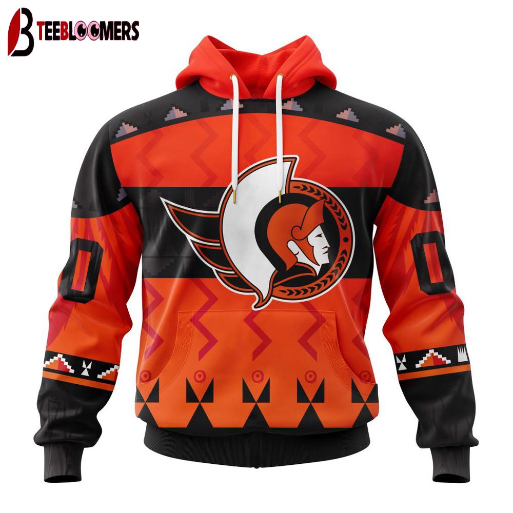 Custom Number NHL Ottawa Senators Special Orange National Day 3D Hoodie Shirt