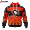 Custom Number NHL Pittsburgh Penguins Special Orange National Day 3D Hoodie Shirt