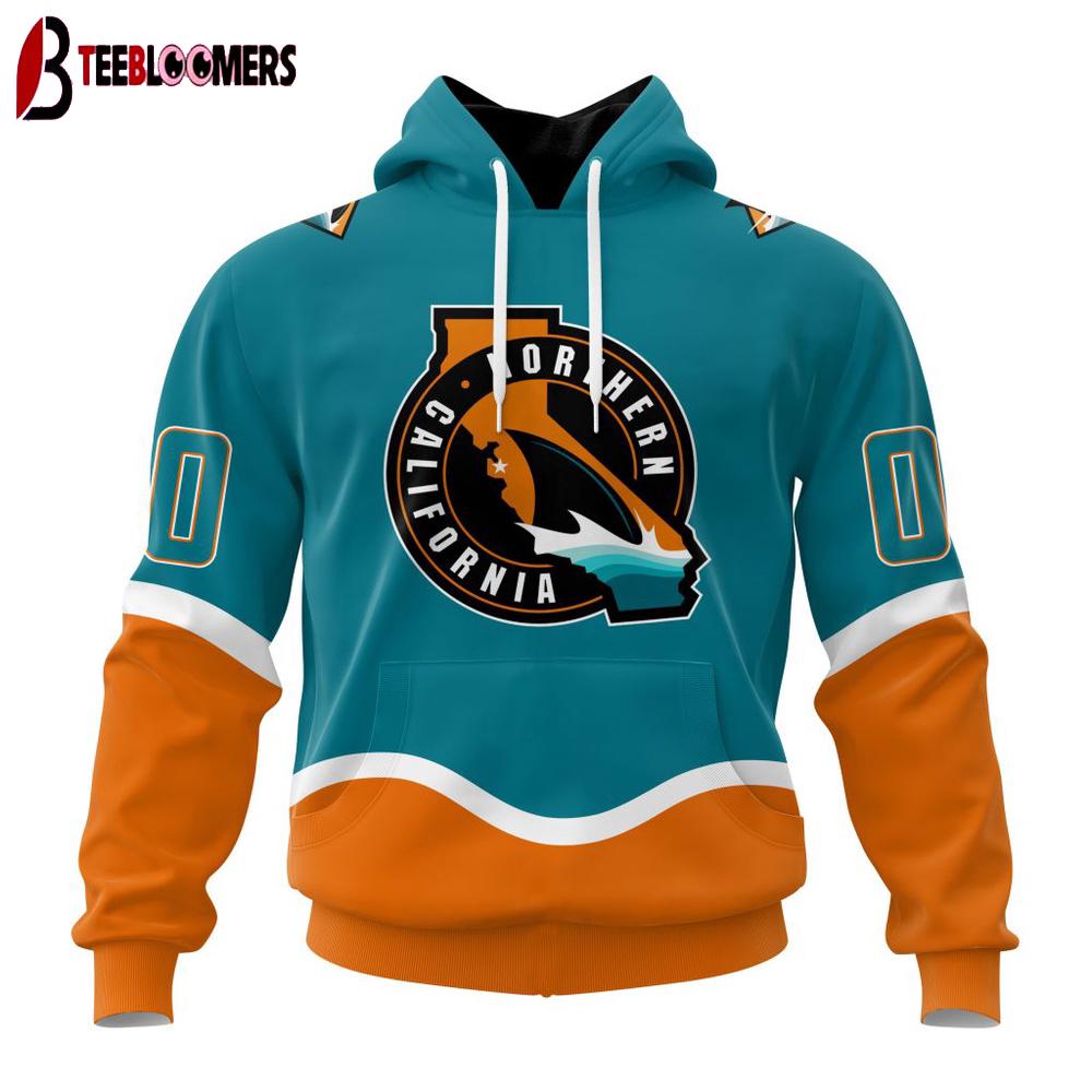 Custom Number NHL San Jose Sharks Special Bold 3D Hoodie Shirt