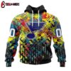 Custom Number NHL St. Louis Blues Autism Awareness 3D Hoodie Shirt