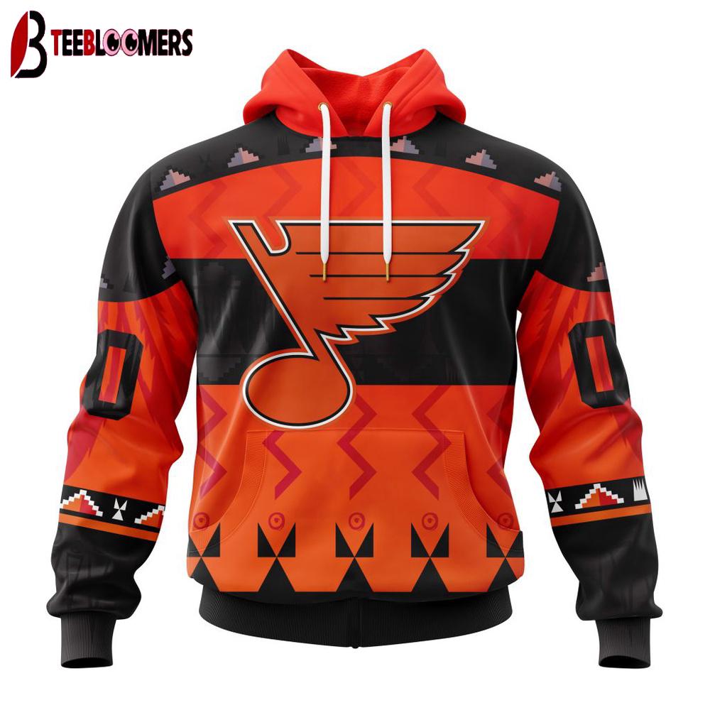 Custom Number NHL St. Louis Blues Special Orange National Day 3D Hoodie Shirt