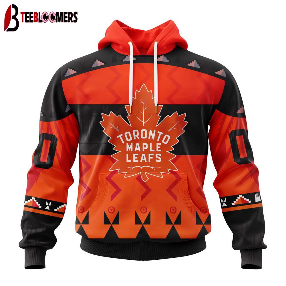Custom Number NHL Toronto Maple Leafs Special Orange National Day 3D Hoodie Shirt