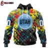 Custom Number NHL Utah Hockey Club Autism Awareness 3D Hoodie Shirt