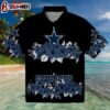 Dallas Cowboys Hibiscus Stripe Blue Black Hawaiian Shirt