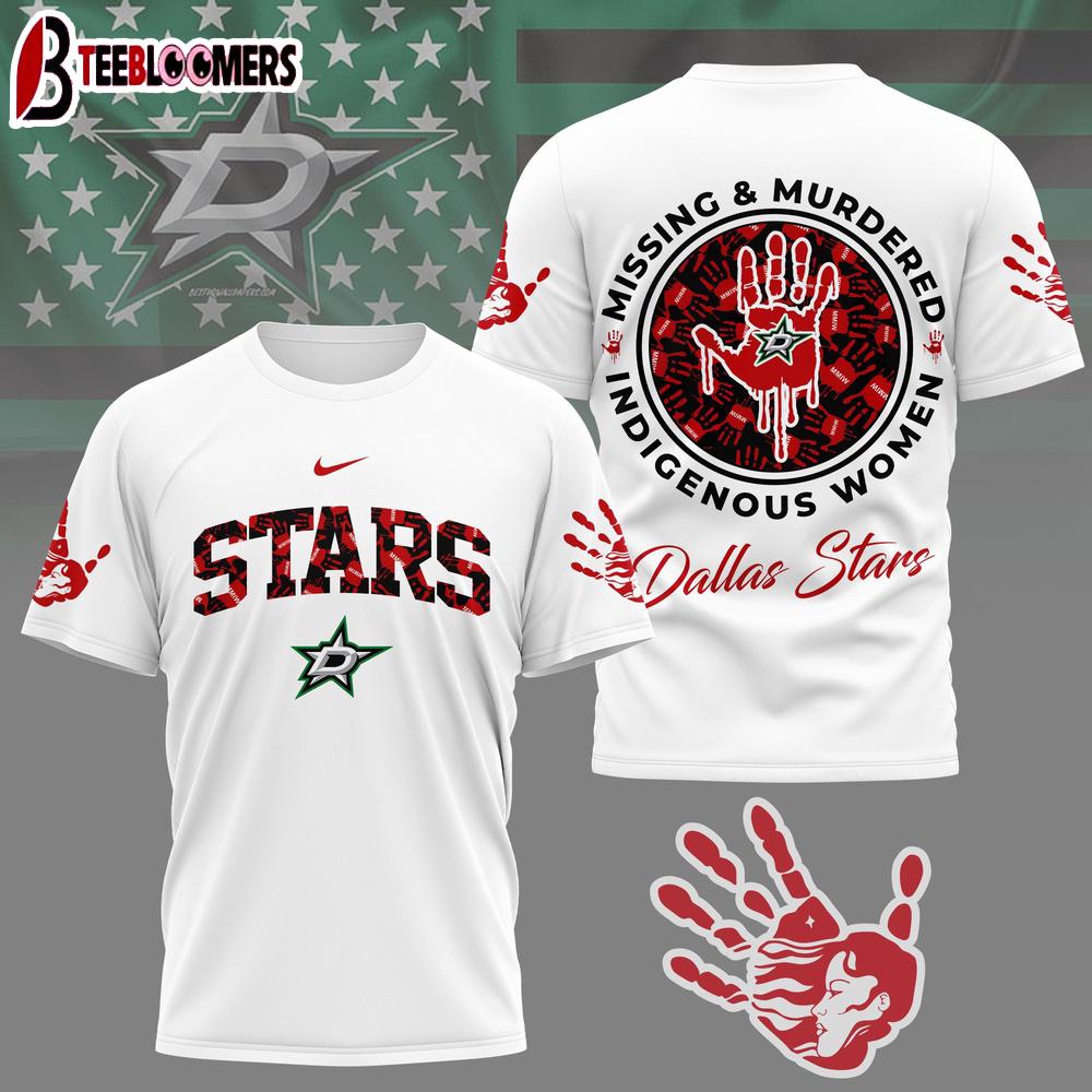 Dallas Stars NHL MMIW Awareness 3D T-Shirt