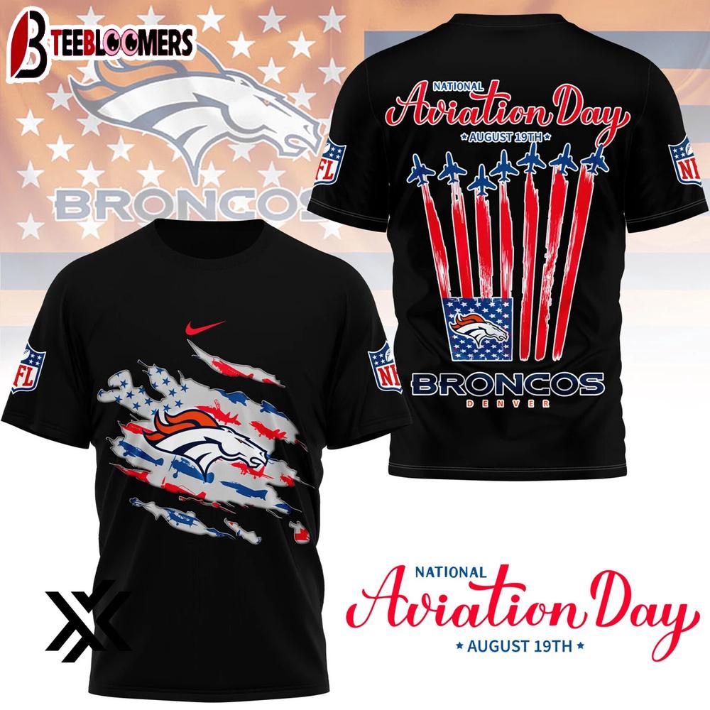Denver Broncos National Aviation Day 3D Shirt Gift For Fans