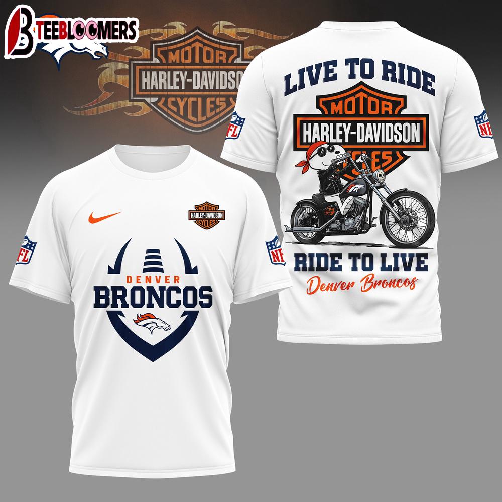 Denver Broncos NFL Snoopy Harley Davidson 3D Shirt For Fans