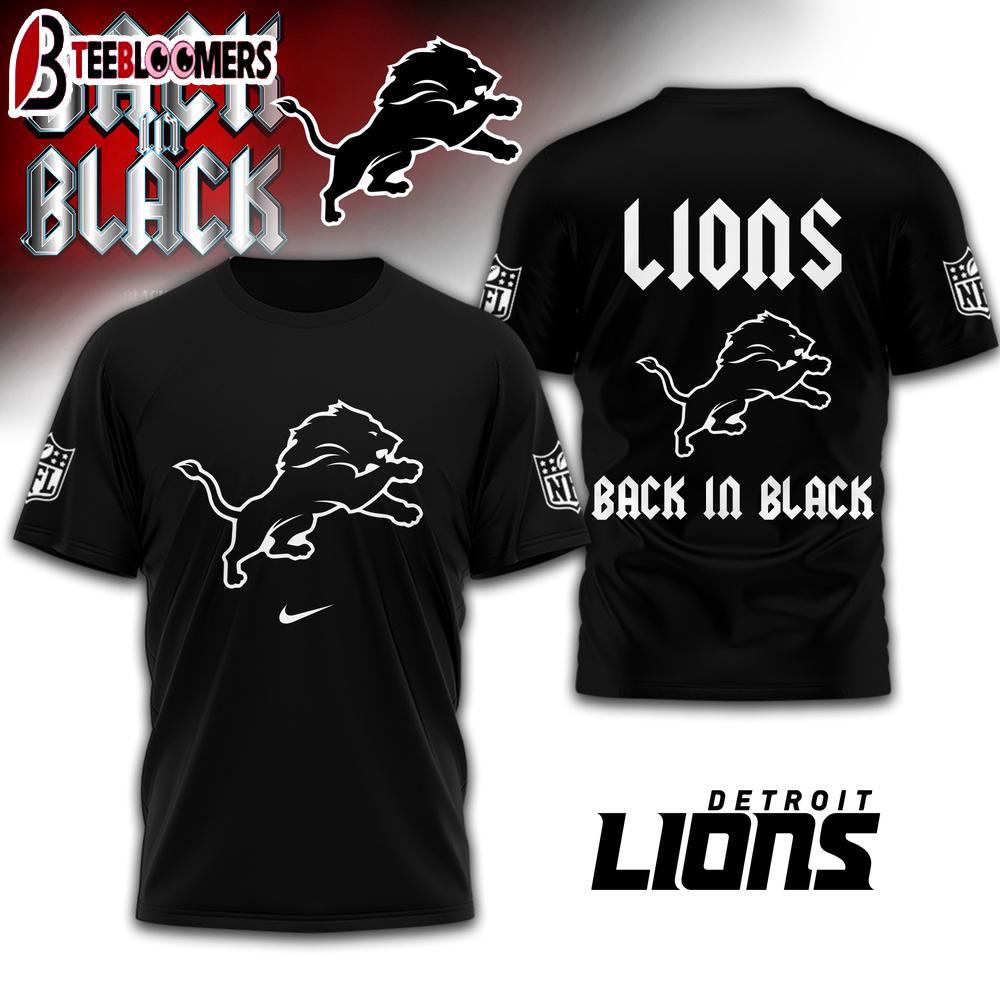 Detroit Lions NFL Back In Black 3D Shirt For Fans