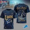 Detroit Lions NFL Harry Potter 25 Years Of Magic 3D T-Shirt For Fans