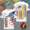 Detroit Lions NFL Juneteenth Freedom 3D T-Shirt