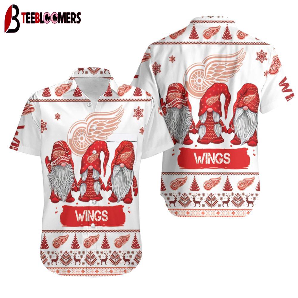 Detroit Red Wings Holiday Gnomes Summer Hawaiian Shirt