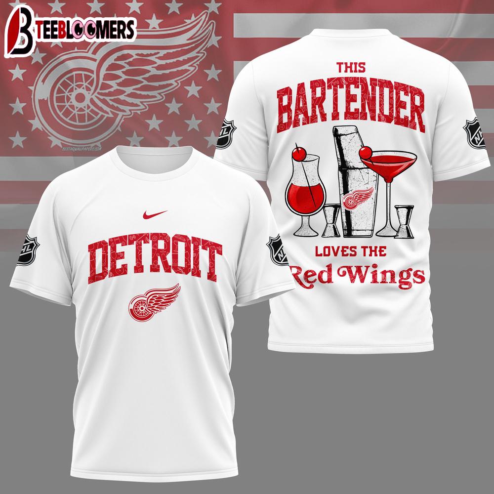 Detroit Red Wings NHL Bartender All Over Print 3D Shirt