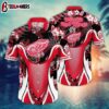 Detroit Red Wings Paradise Stripe Summer Hawaiian Shirt
