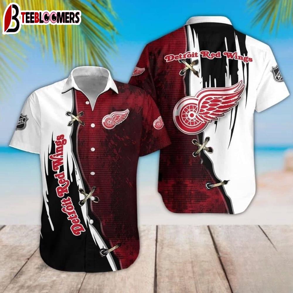 Detroit Red Wings Split Gradient Summer Hawaiian Shirt