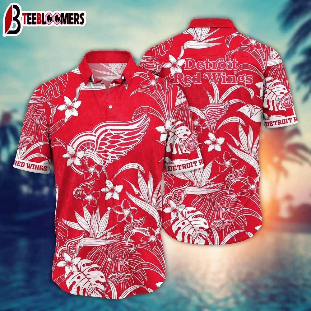 Detroit Red Wings Tropical Bloom Summer Hawaiian Shirt