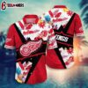 Detroit Red Wings Tropical Starburst Summer Hawaiian Shirt