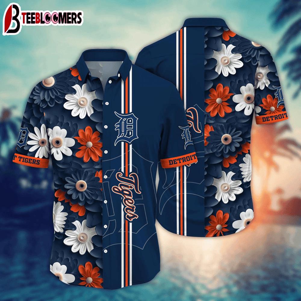 Detroit Tigers Bold Daisy Summer Hawaiian Shirt