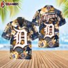 Detroit Tigers Iconic Logo & Hibiscus Summer Hawaiian Shirt