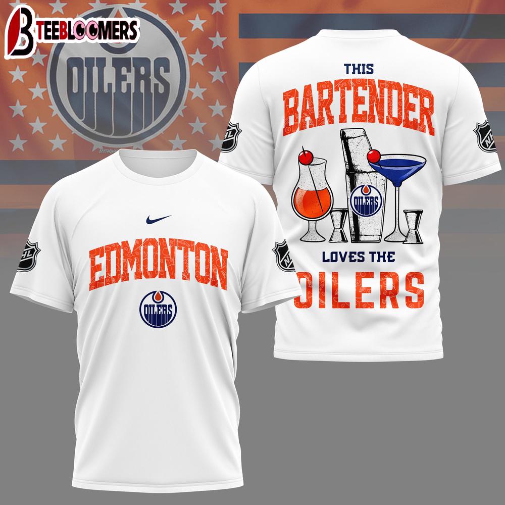 Edmonton Oilers NHL Bartender All Over Print 3D Shirt