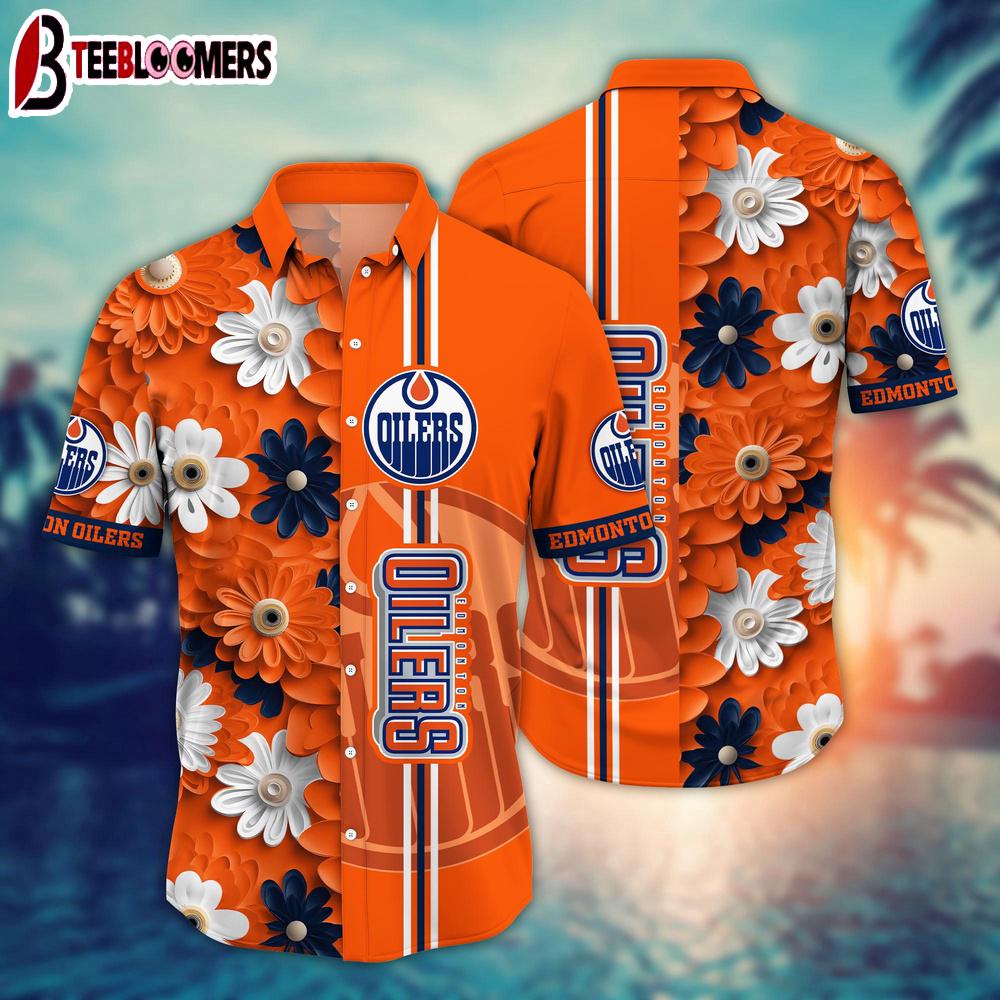 Edmonton Oilers Retro Floral Groove Summer Hawaiian Shirt